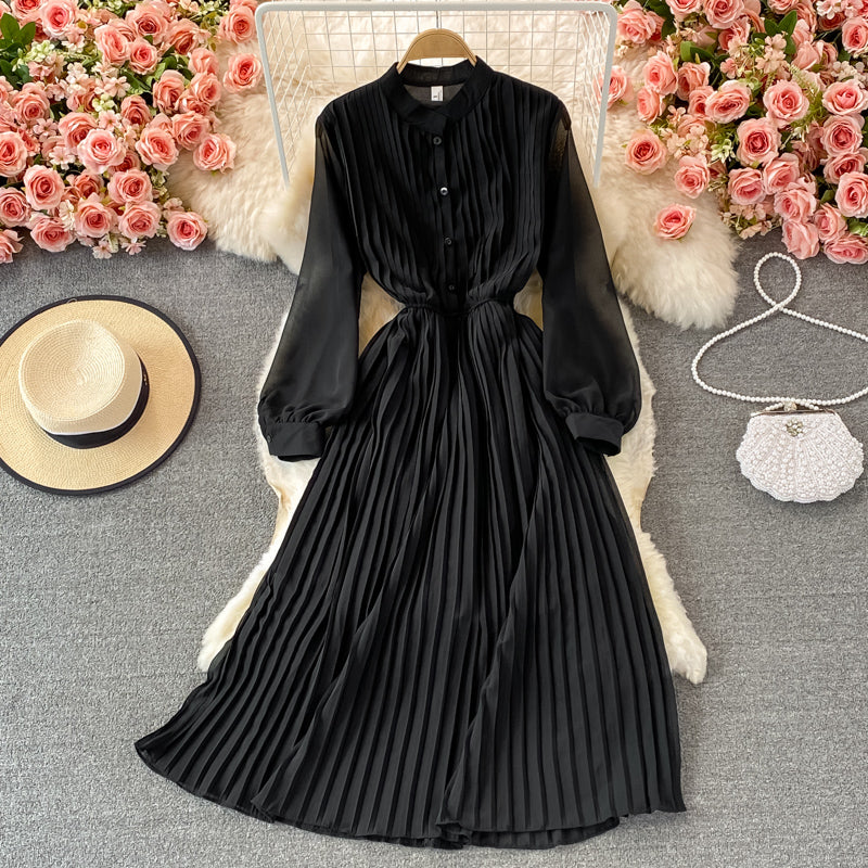 Robe trapèze à manches longues pour fille, jolie et tendance, RF0073