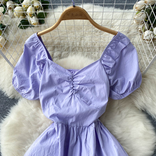 Purple A-line Short Dress Fashion Dress RF0043