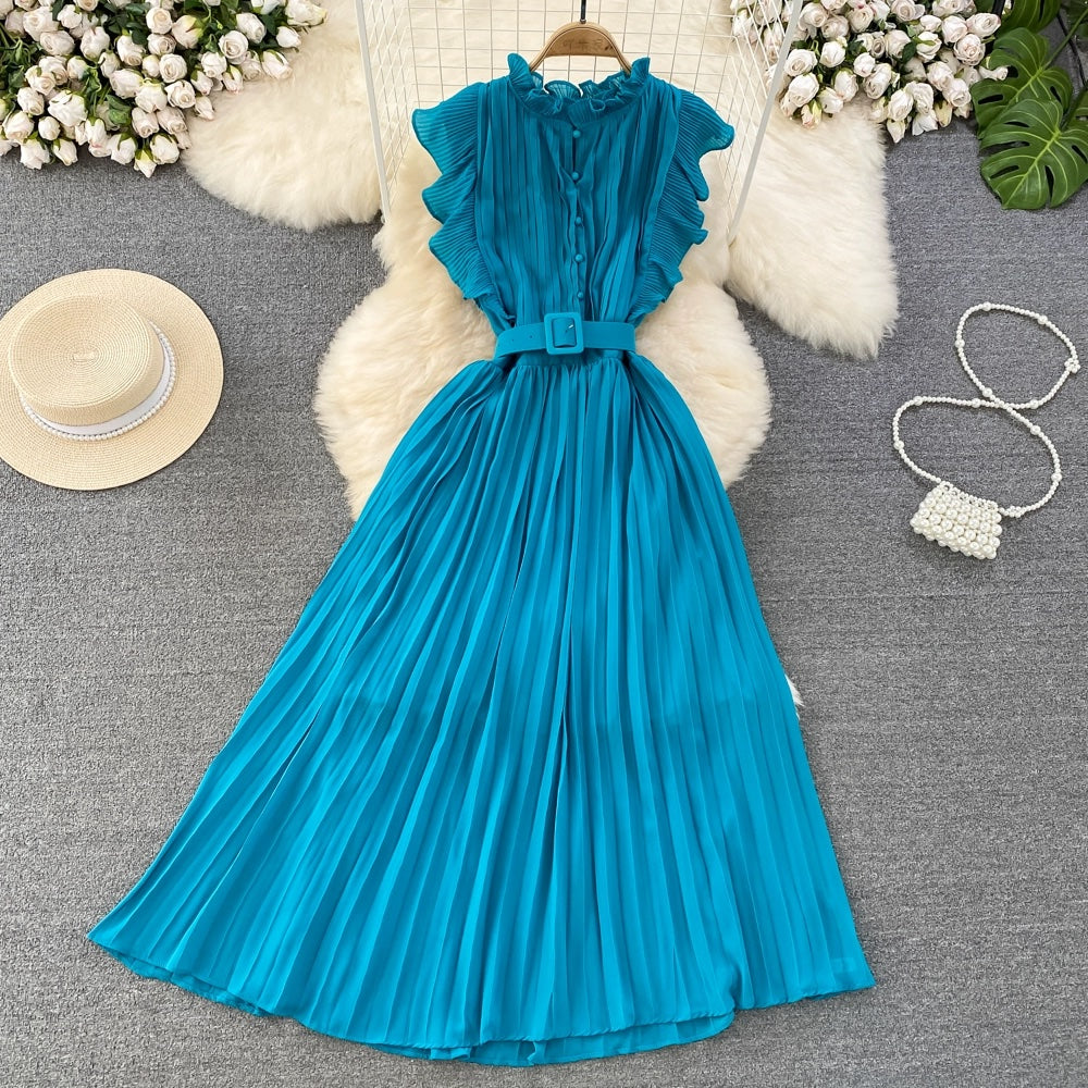 A-Linie Chiffon Langes Modekleid RF0003
