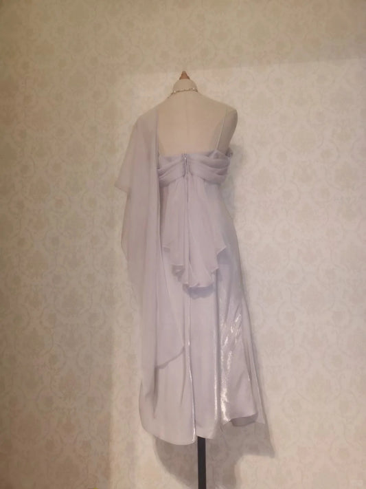 Modest Mermaid Mermaid Spaghetti Strap Lilac TeaLength Spring Summer Event Outfits Wedding Guest Dresses RB3205