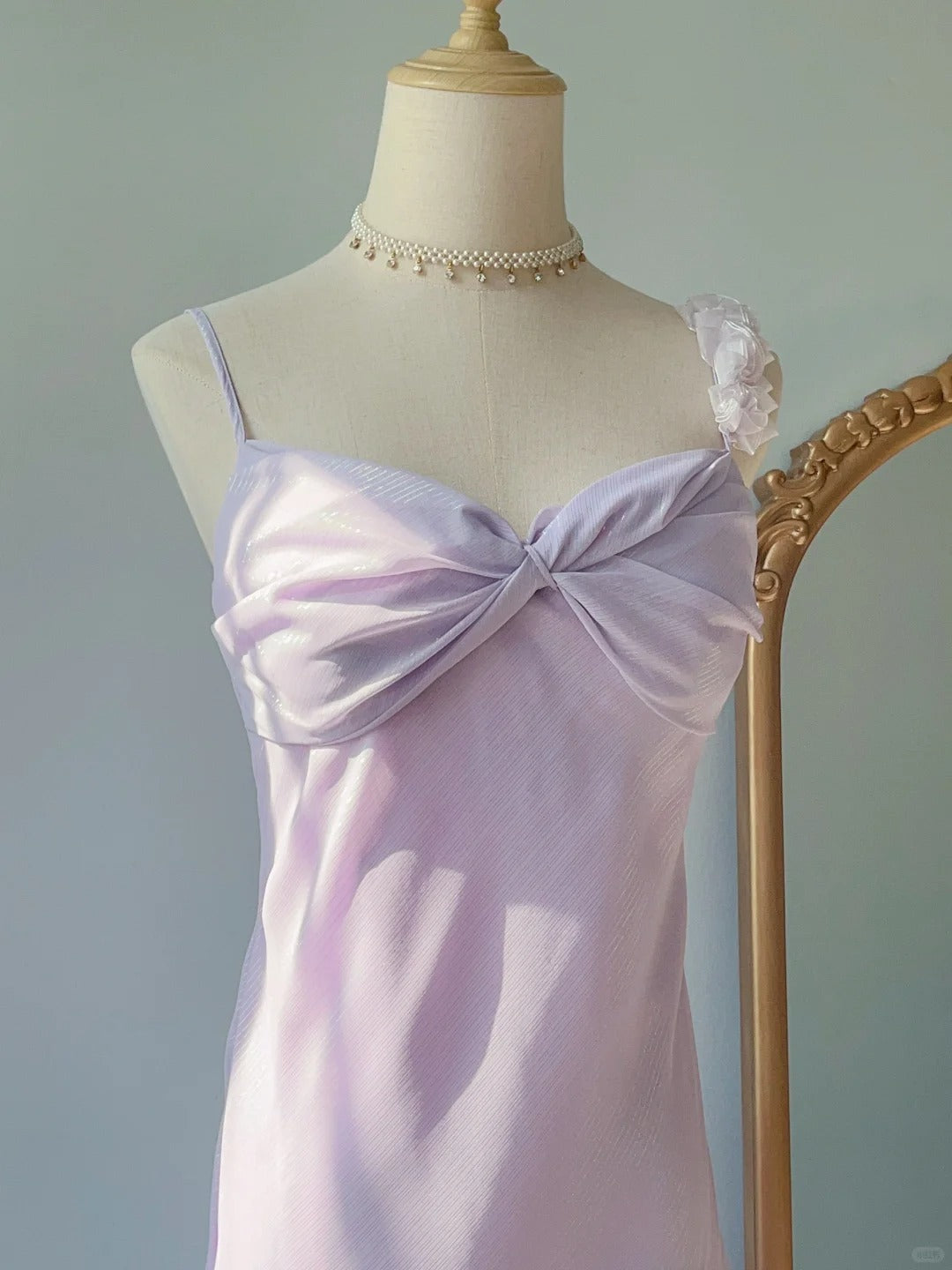 Vintage Ballkleider Etui Spaghetti-Träger Lila Chiffon 80er Jahre Ärmelloses Abendkleid RB3230