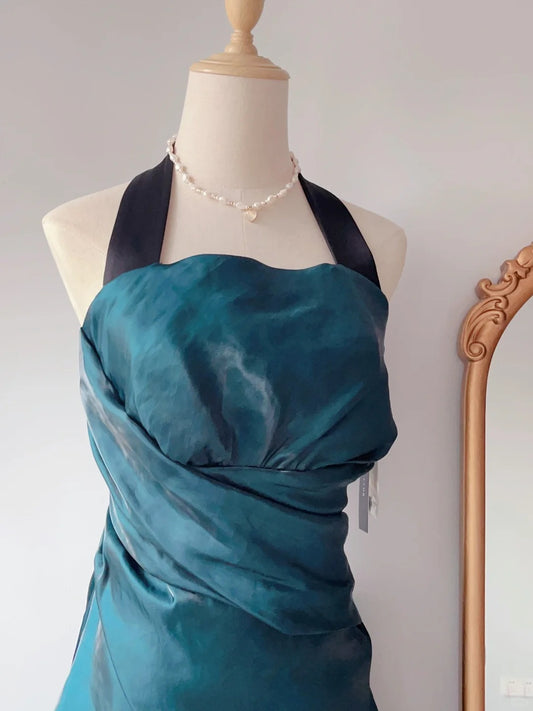 Vintage Ball Gown Spaghetti Straps Teal Blue Grad 8th Mini Dress Aesthetic Look Short Homecoming Dresses RB4263