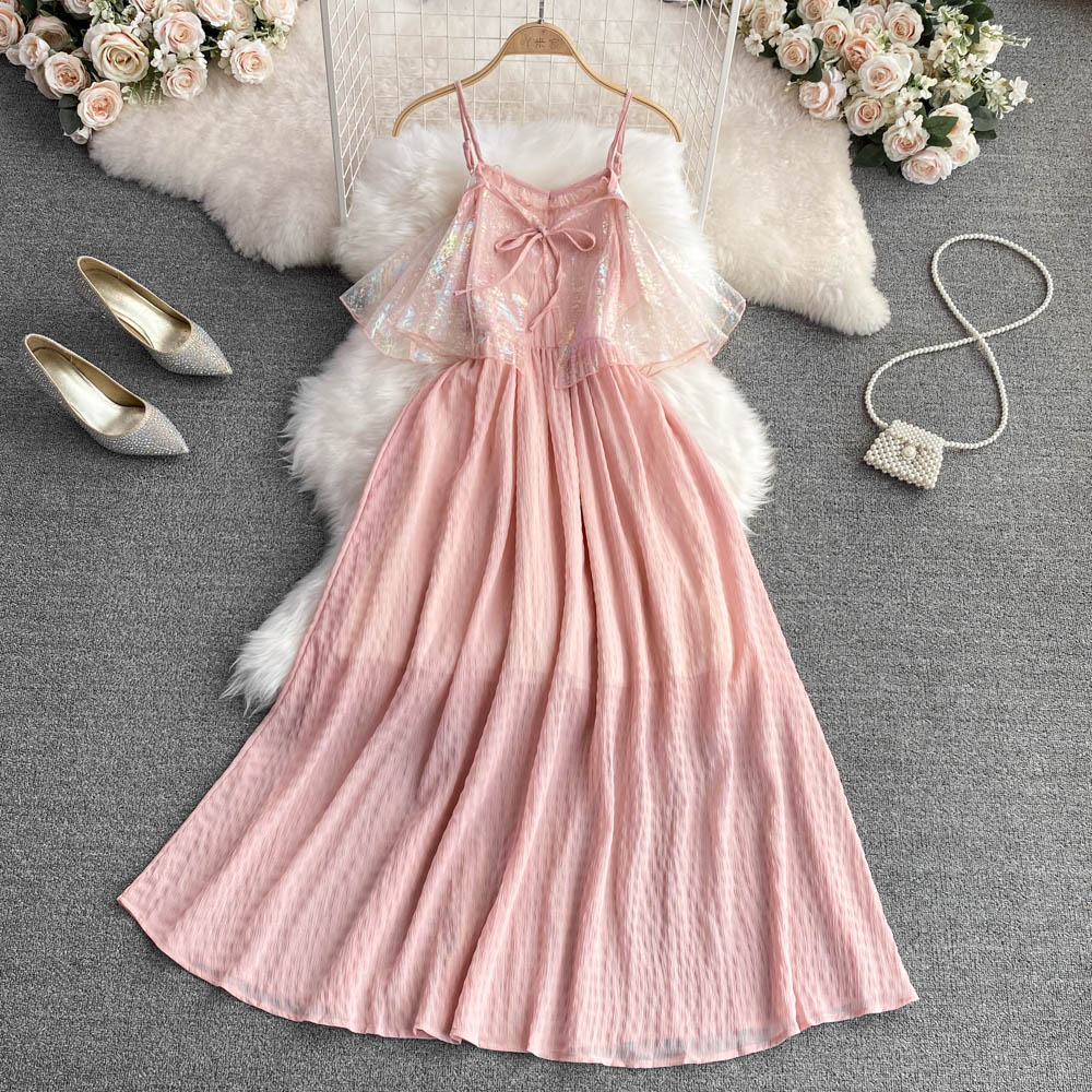 Cute A Line Fashion Dress Pink Summer Dress RF0088