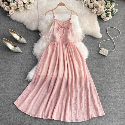 Cute A Line Fashion Dress Pink Summer Dress RF0088