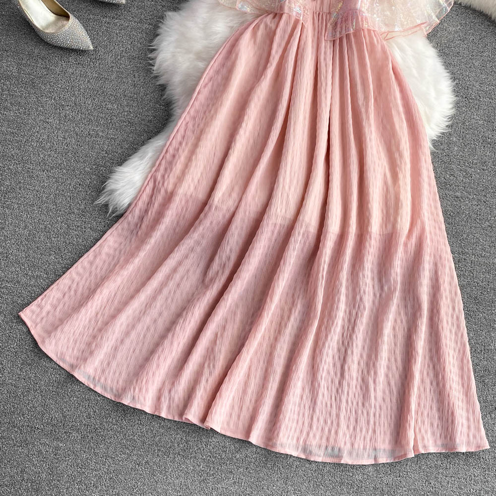 Cute A Line Fashion Dress Pink Summer Dress RF0088