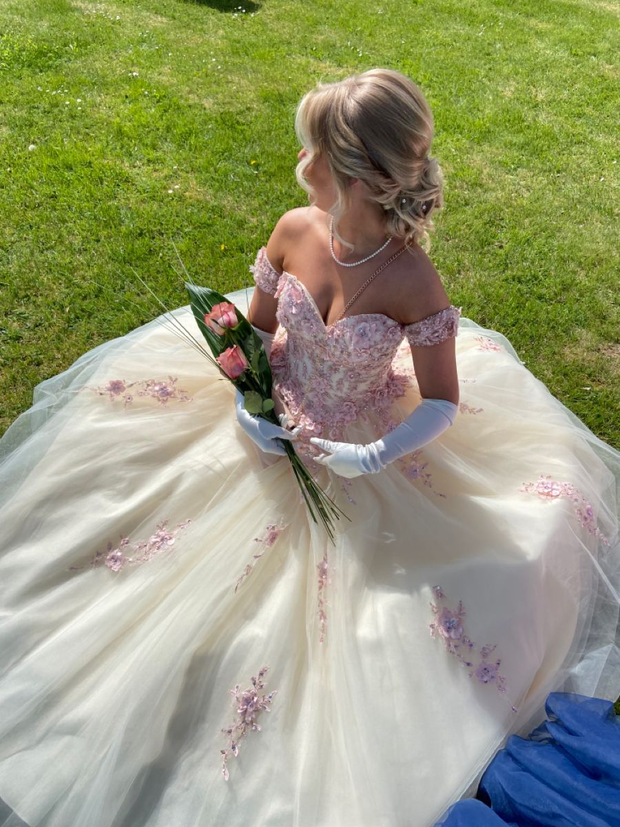 Unique Ball Gown Off The Shoulder Champagne Tulle Prom Dresses Inspiration Long Party Dress Birthday Outfits Graduation Dress AB001