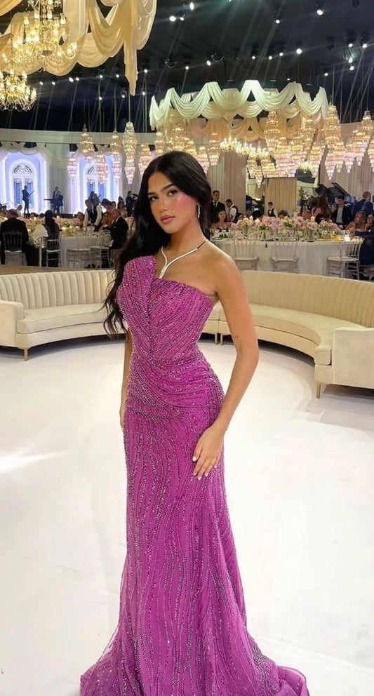 Modest Mermaid Strapless Sequins With Beads Evening Dresses High School Teens Senior Night Prom Party Outfits AB2534