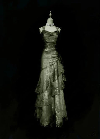 Robe de bal longue en tulle vert, sexy, à bretelles sirène, tenue de soirée pour 21e anniversaire, robe de remise de diplôme, RB966