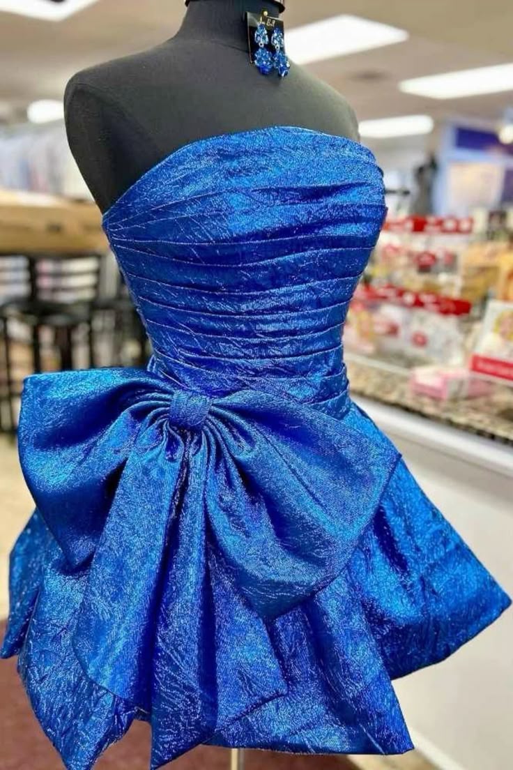 New Sexy Short Homecoming Dresses A line Strapless Royal Blue Mini Graduation Cocktail Graduation Outfit RB6724