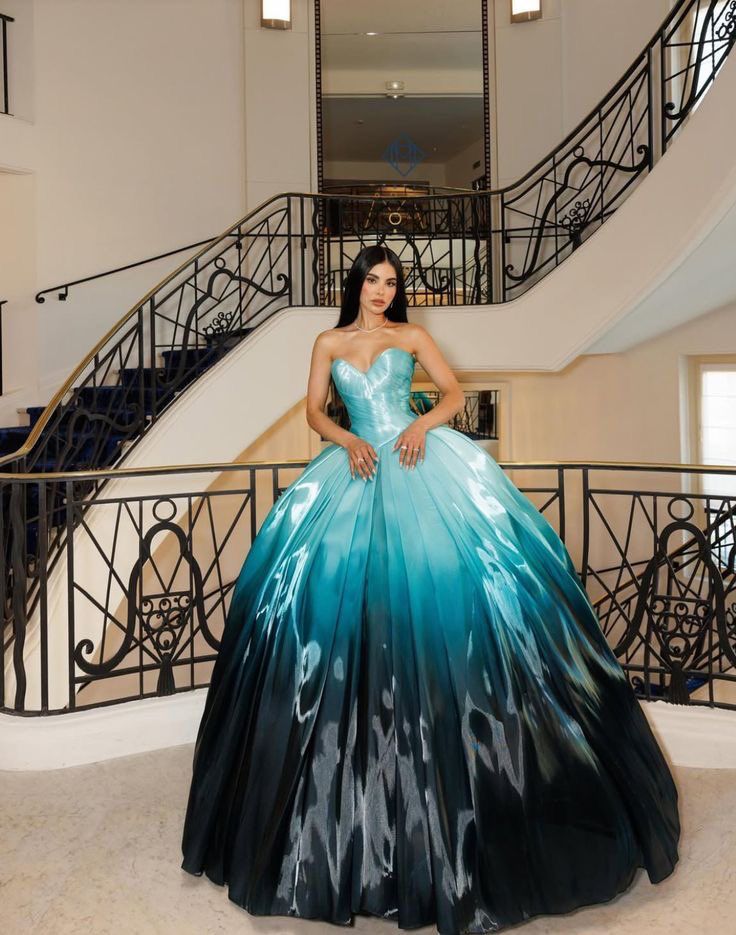 Blue Vintage Fashion Long Prom Dresses Ball Gown Evening Dress For Women AB1461