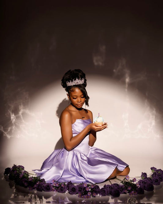Sweet A Line Strapless Satin Lilac Pleated Sleeveless Short Mini 16th Birthday Dresses Hoco Outfits N1911
