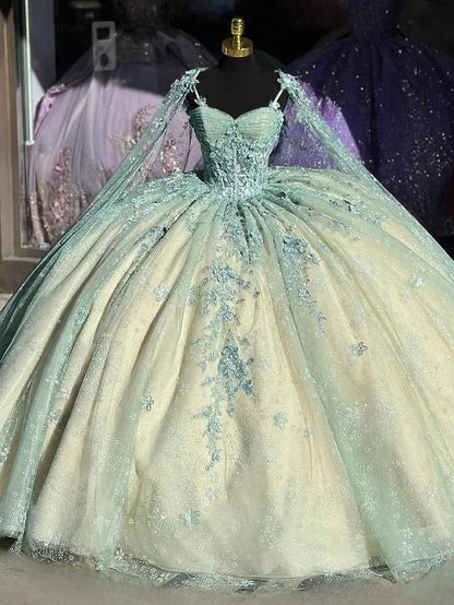 Robe de bal mignonne à bretelles spaghetti en tulle, longue sans manches, avec appliques, pour les 15 et 16 ans, DH2907