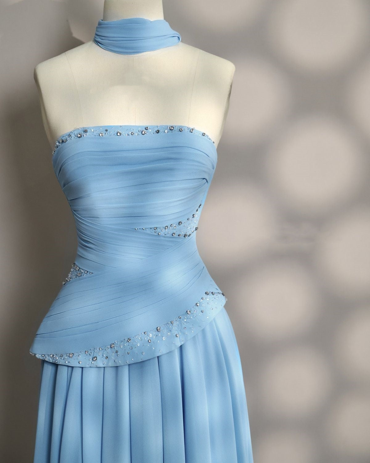Elegantes, trägerloses, blaues A-Linien-Abendkleid für Damen, langes, formelles Kleid für Abschlussball, 16. Geburtstag, Damenkleid AB1222