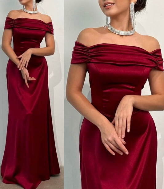 Sexy Meerjungfrauen-Abendkleid, schulterfrei, rot – Ideen für den 23. Geburtstag, Abendkleider für Damen, Outfits zum 20. Geburtstag AB2002