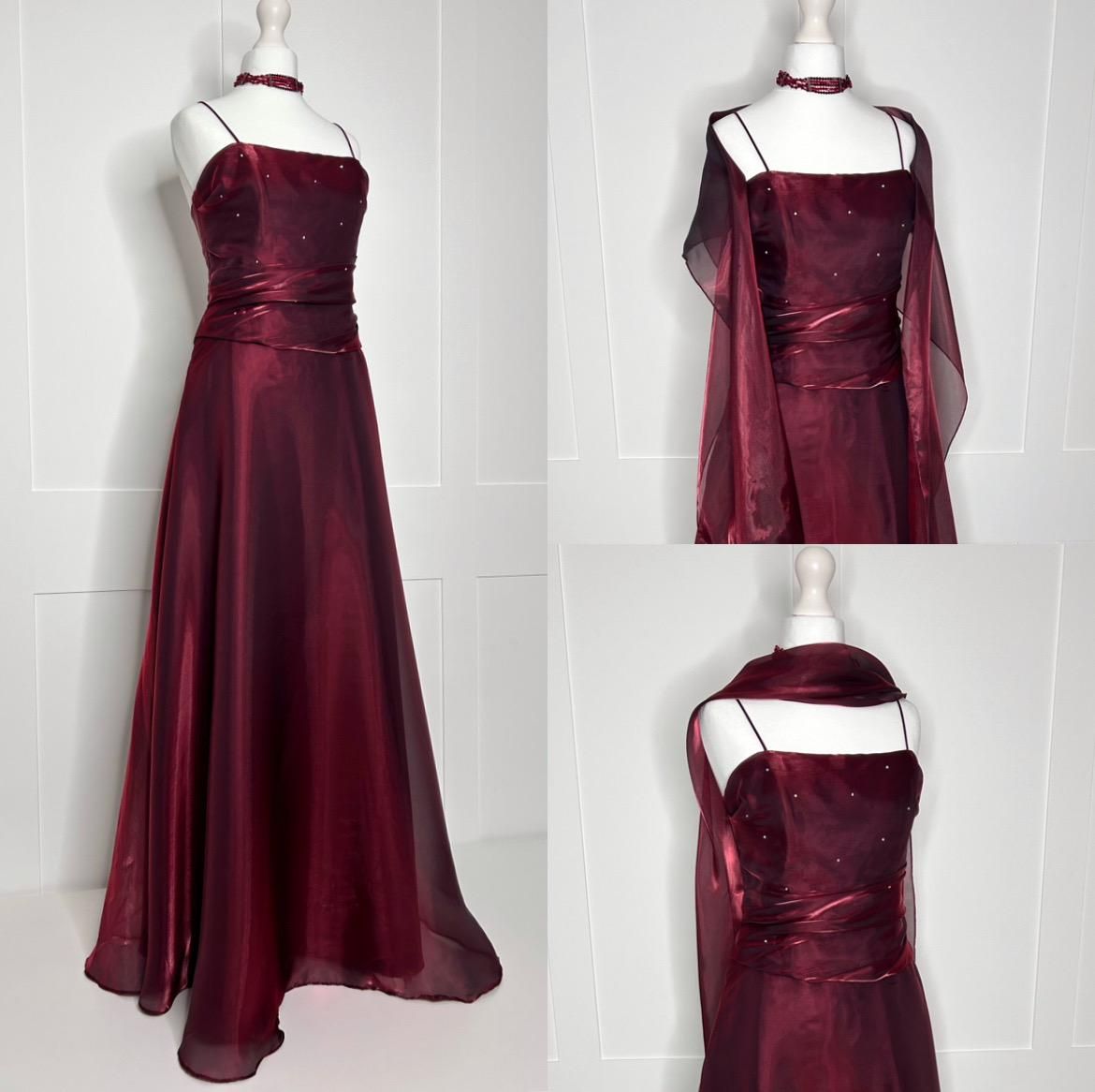 Robes de bal vintage, ligne A, bretelles spaghetti, années 90, sans manches, robe de soirée bordeaux, robe de soirée formelle RB3004