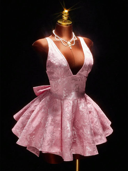 Cute Ball Gown Halter Pink Lace Homecoming Dresses Short Party Dress Birthday Outfits RB4161