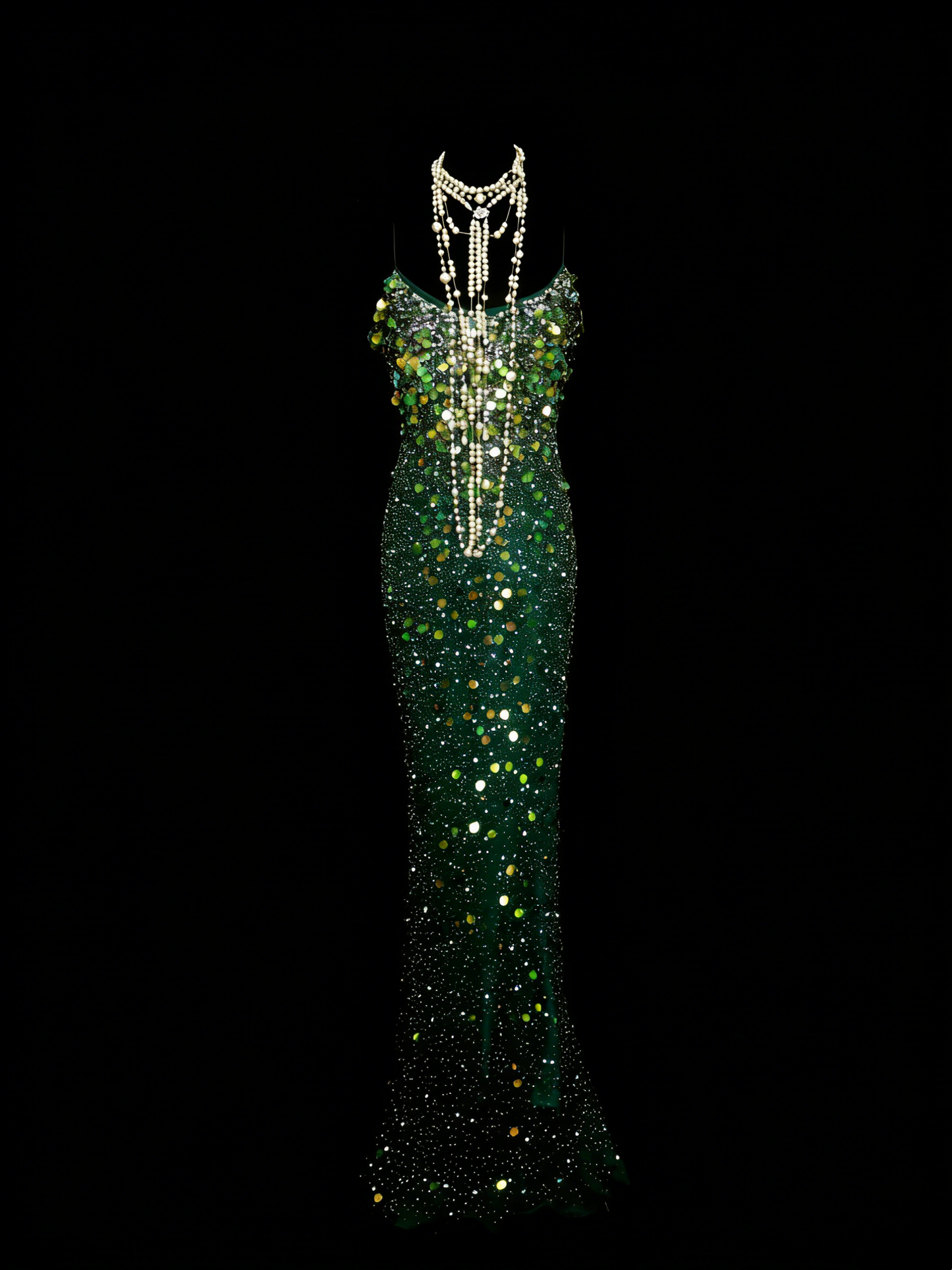 Vintage Mermaid Spaghetti Straps Green Sequin With Beads Bodice College Formal Outfit Long Prom Graduation Dresses For Teens N1305