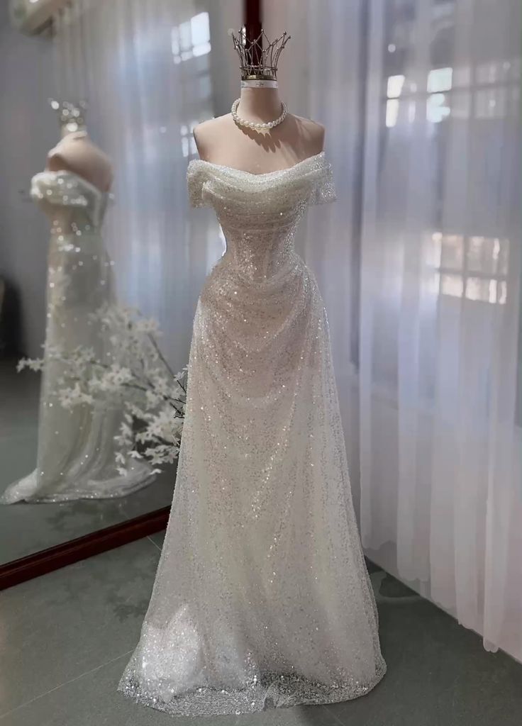 Retro 1960s Wedding Dresses for Bride Mermaid Off The Shoulder With Ruched Sequins Petite/Plus Size Bridal Gowns For Women's Wedding AB1487