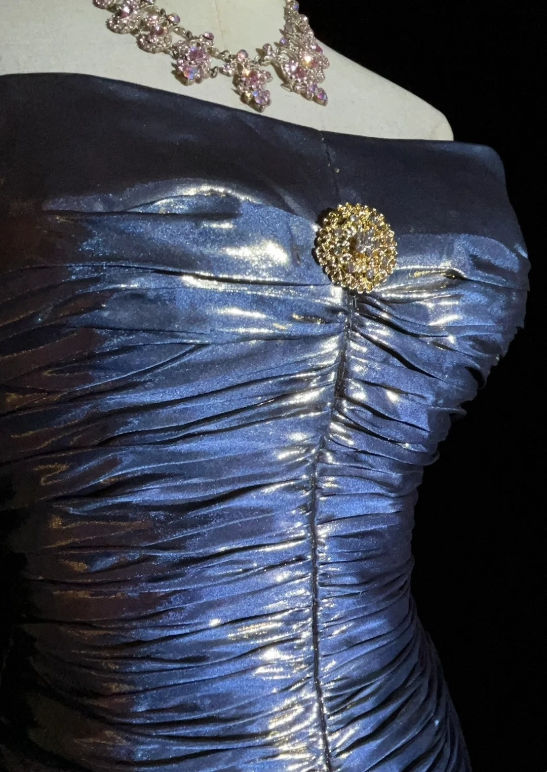 Vintage-Ballkleid Ästhetik A-Linie Marineblau mit Perlen Lange Abendkleid N3025