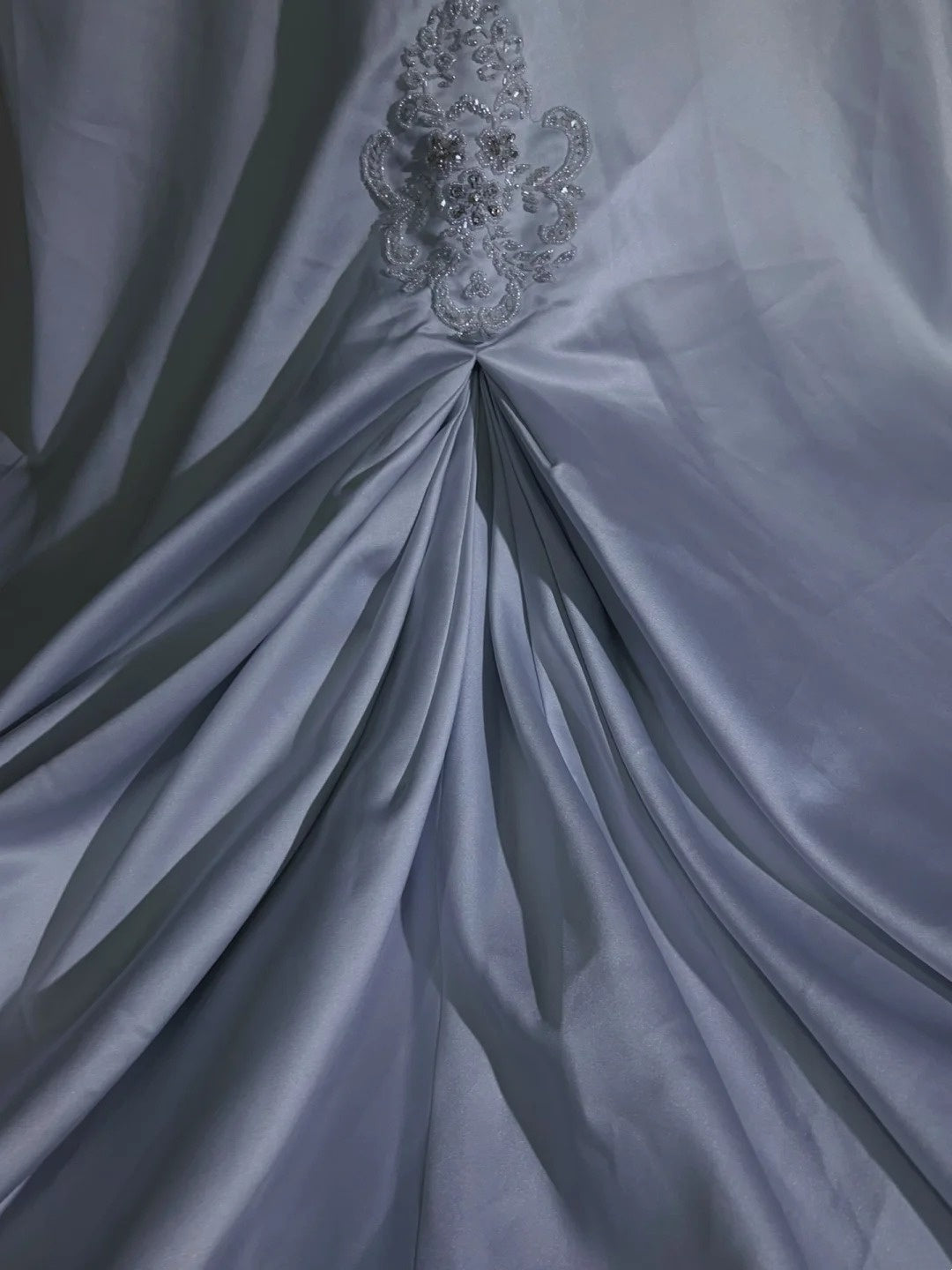 Bescheidene Abschlussballkleider Meerjungfrau One Shoulder Hellblau Satin Mit Spitze Langes formelles Tanzkleid N3000