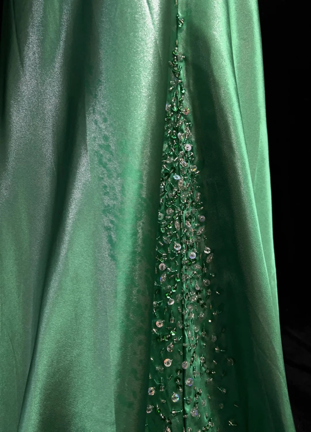 Robes de bal vintage Sirène Halter Dos Nu Vert Perlé Années 90 Longue Robe de Soirée Formelle N2648