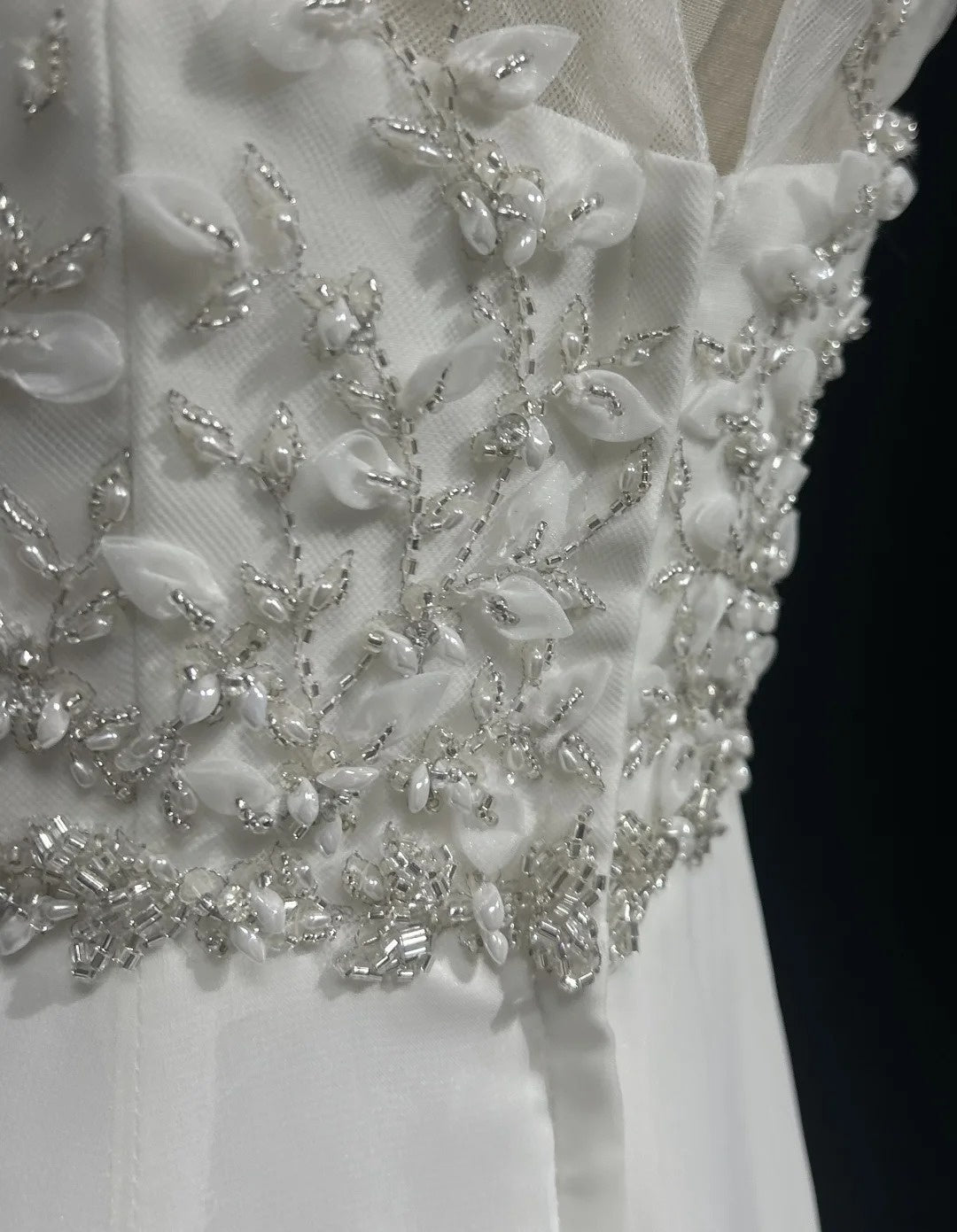 Märchenhafte Fantasy-Kunst-Brautkleider A-Linie U-Boot-Ausschnitt Weiße Perlen Lange Brautkleider Brautkleider N2600