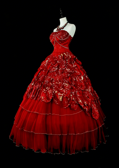 Mignonne robe de bal bustier bordeaux avec volants superposés longues robes de soirée robes de bal N2147
