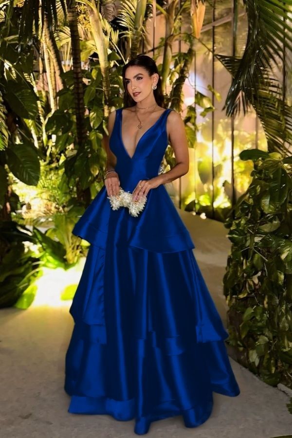 Trägerloses, ärmelloses, langes A-Linien-Abendkleid mit tiefem V-Ausschnitt und Falten für Geburtstage AB2313