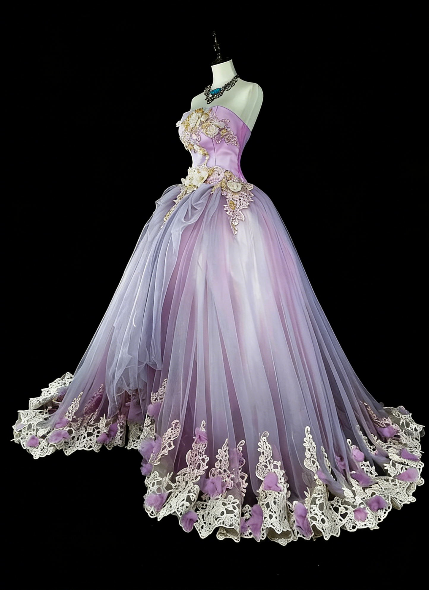 Robes de bal de promo vintage, bustier lilas avec appliqués 3D, robes de soirée longues des années 2000 N2380