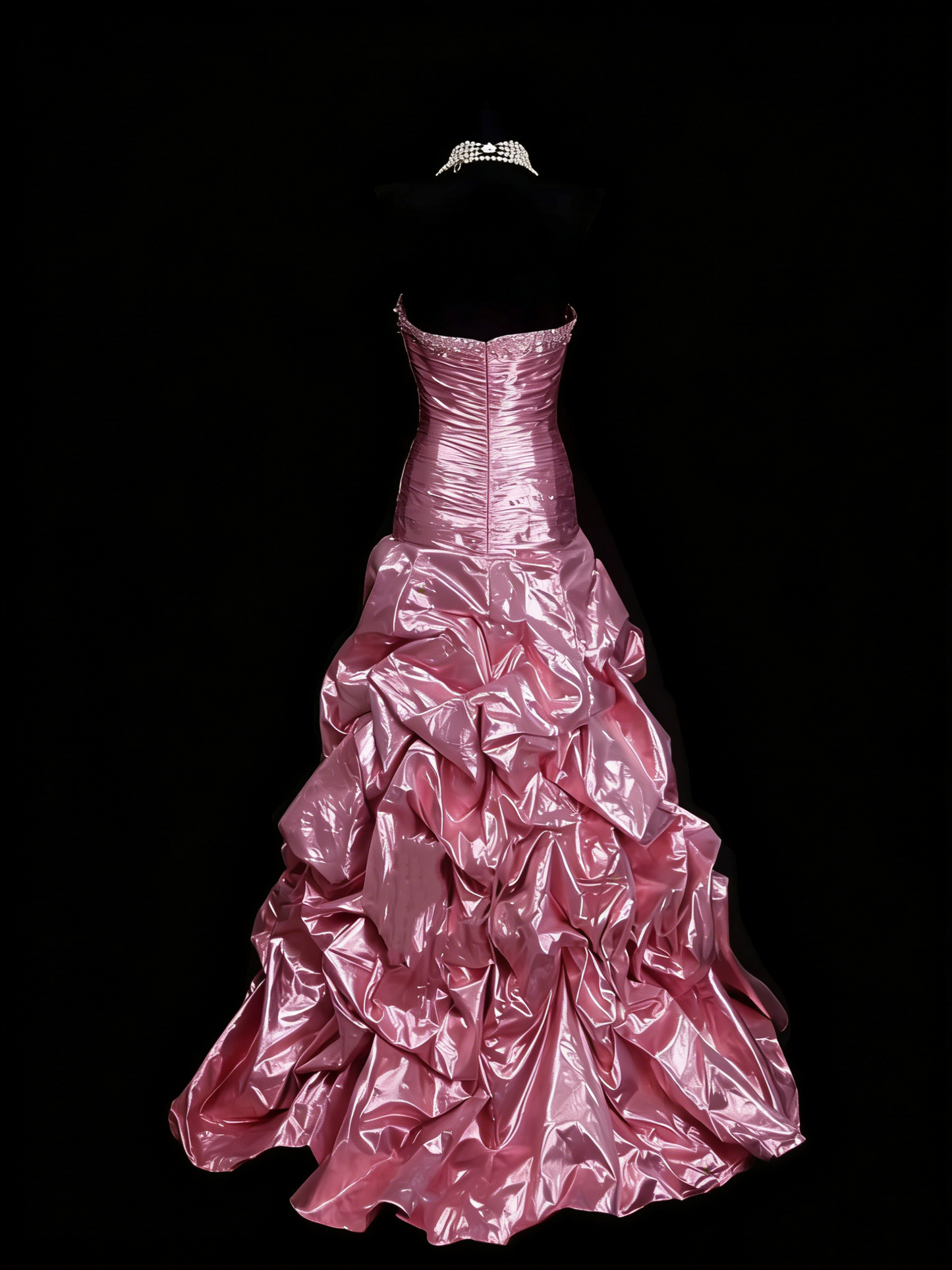 Vintage Meerjungfrauen-Abendkleid mit Herzausschnitt, rosa, ärmellos, 80er-Jahre-Stil, langes formelles Abendkleid N1443