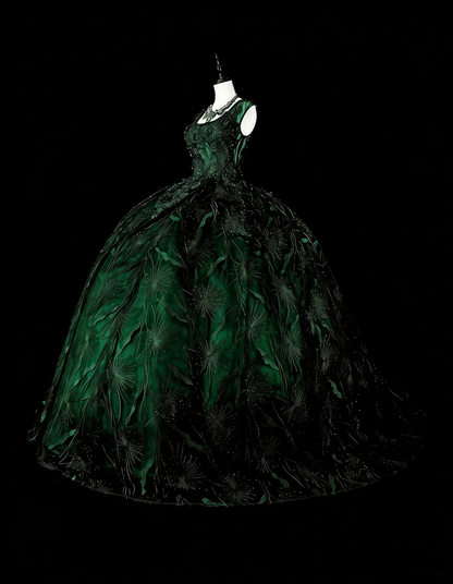 Bescheidenes Ballkleid mit quadratischem Ausschnitt, dunkelgrüne lange Ballkleider für Damen, formelles Abendkleid N2368