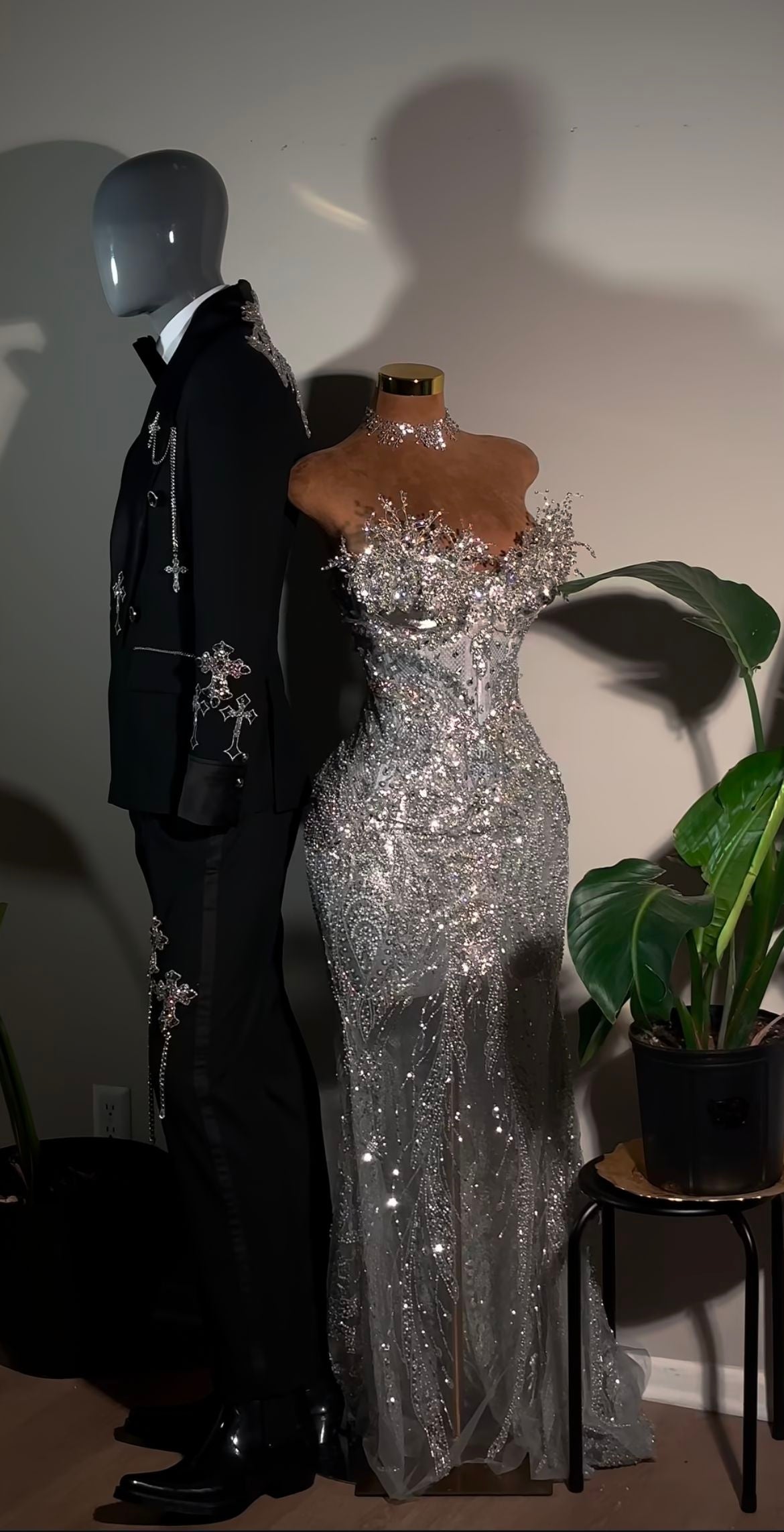 Glittery Mermaid Sweetheart Prom Dresses Silver Sequin Beaded Crystals Long Formal Evening Party Gown N811