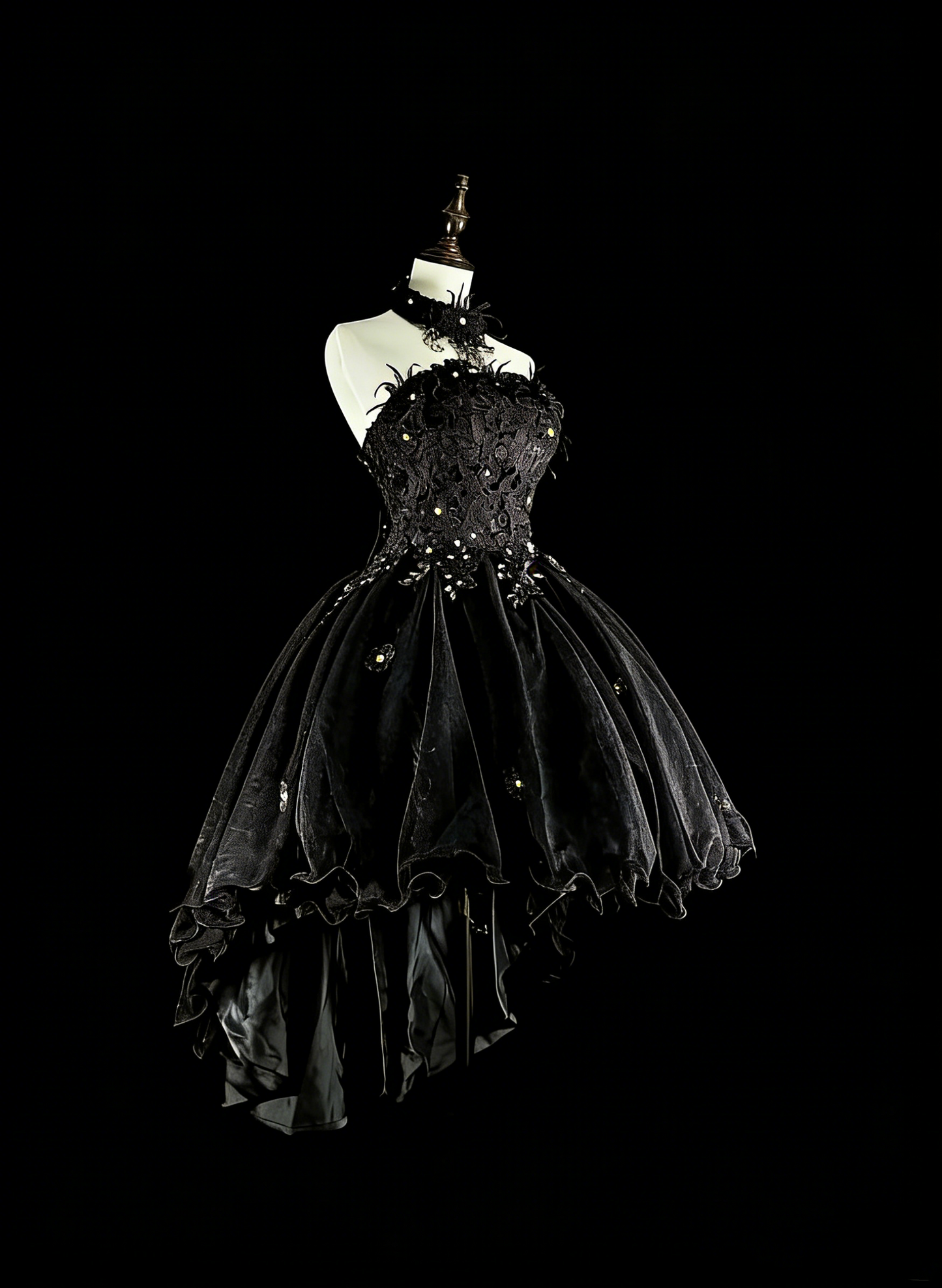 High Low Ball Gown Strapless Black Little Short Mini Party Dress Homecoming Dresses N2156
