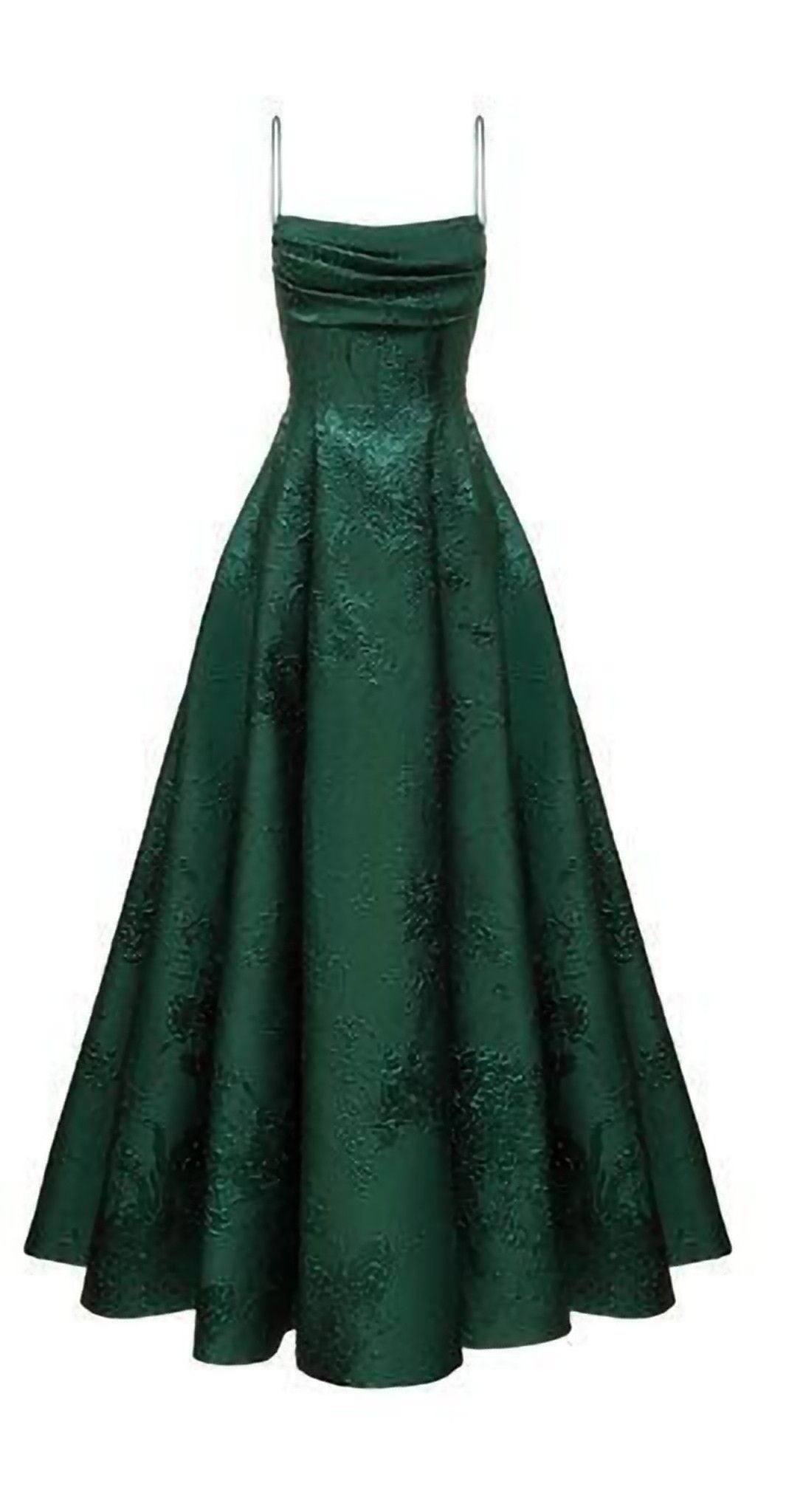 Robe de bal élégante, coupe trapèze, bretelles spaghetti, satin vert foncé, sans manches, dos nu, robe de soirée formelle AB442