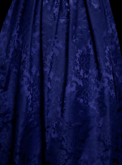 Vintage Ball Gown Royal Blue 1980s With Appliques College Formal Outfit Prom Graduation Dresses For Teens N1319