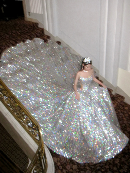 Funkelndes, trägerloses, langes Pailletten-Ballkleid in Silber für Quinceañera, Geburtstag, Luxus, Sweet 15, 16, Geburtstag, N072