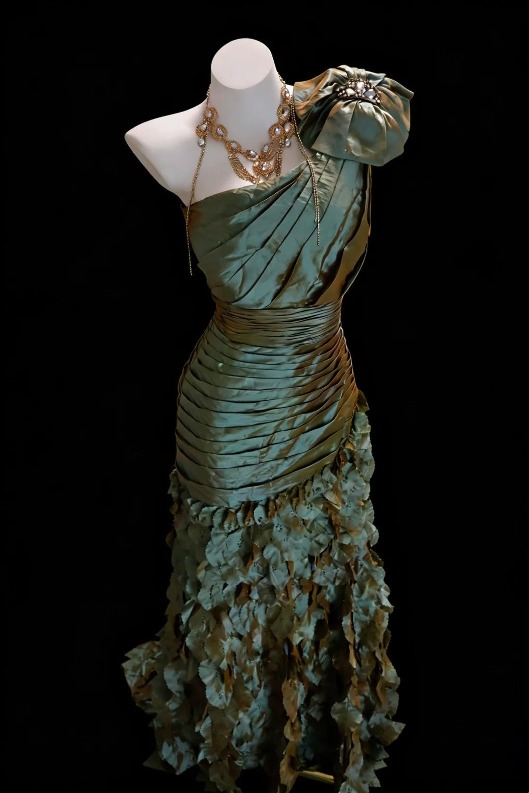 Robes de bal modestes Sirène Asymétrique Vert Foncé Longue Robe de Soirée N2972