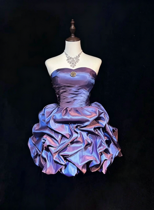 Glam Ball Gown Sweetheart Purple With Gem Party Dress Cocktail Gown Homecoming Dresses N3814