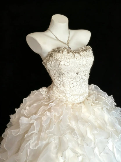 Fairy Quince Dress Ball Gown Sweethart Tiered Sweet 16 Quinceanera Dresses 15 Vestidos De Fiesta N4472