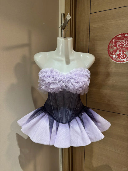 Robes de bal mignonnes Cœur Lilas Tulle Nuit Courte À Rio Inspo Idées de robes de rentrée Robes de bal de rentrée RB4041