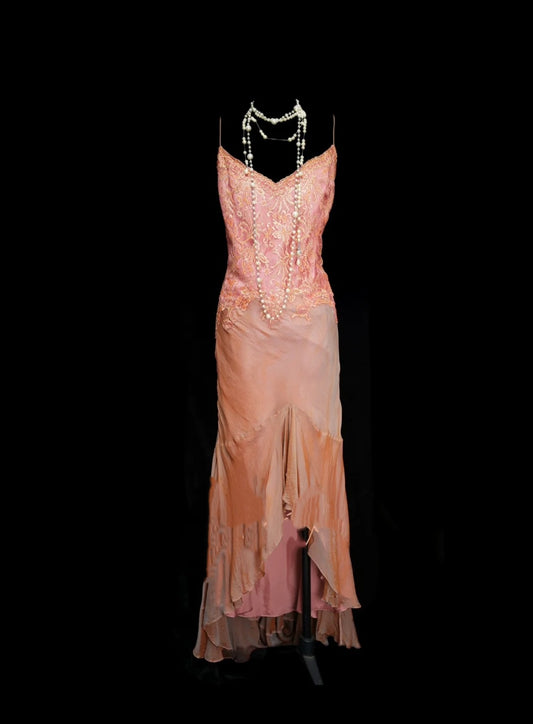 Vintage Prom Dresses Aesthetic 1950s Retro High Low Blush Pink Long Party Dress N2125