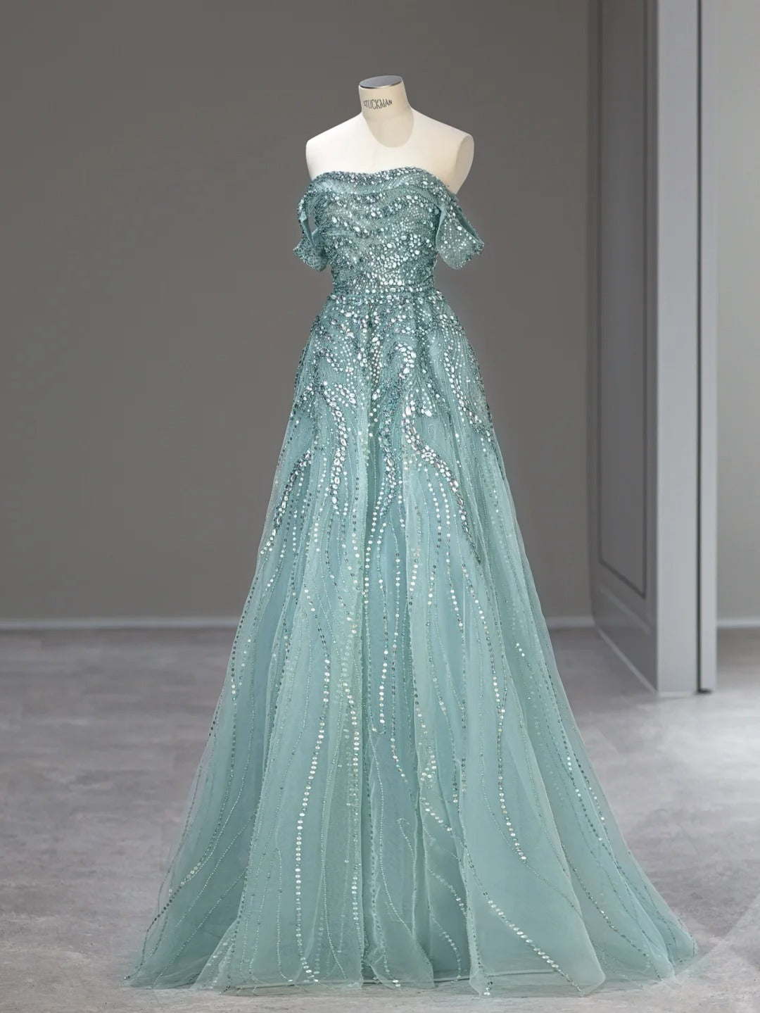 Princess Prom Dresses Ball Gown Off The Shoulder Tulle Sweet 16 Evening Long Formal Dress RB4005