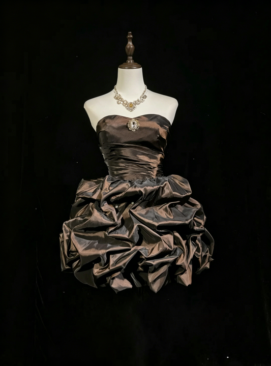 Glam Ball Gown Sweetheart Chocolate Party Dress 16th Birthday Gown Homecoming Dresses N3809