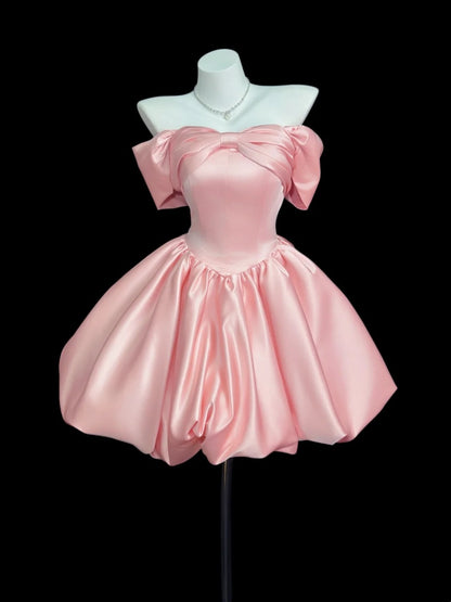 Mignonne robe de bal bustier idées d'inspiration robe de bal de fin d'année courte mini rose robe de hoco robes de bal N4542