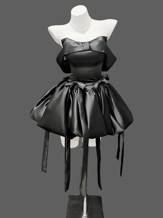 Sexy Ball Gown Off The Shoulder Little Black Dress Short Mini Party Cocktail Homecoming Dresses N4493