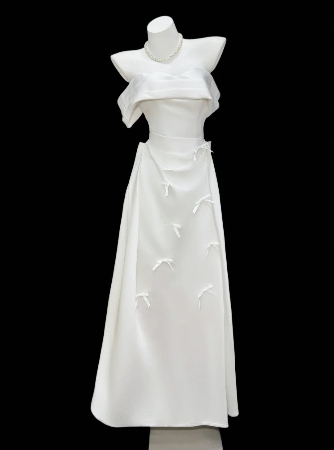 Stylish A Line Off The Shoulder White Long Floor Length Prom Dresses Inspo Evening Outfits RB4464