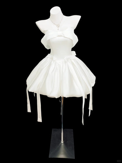 Robes De Bal Mignonnes Épaules Dénudées Idées D'inspiration Robe De Finissante Courte Mini Blanche Robes De Bal De Retour N4546