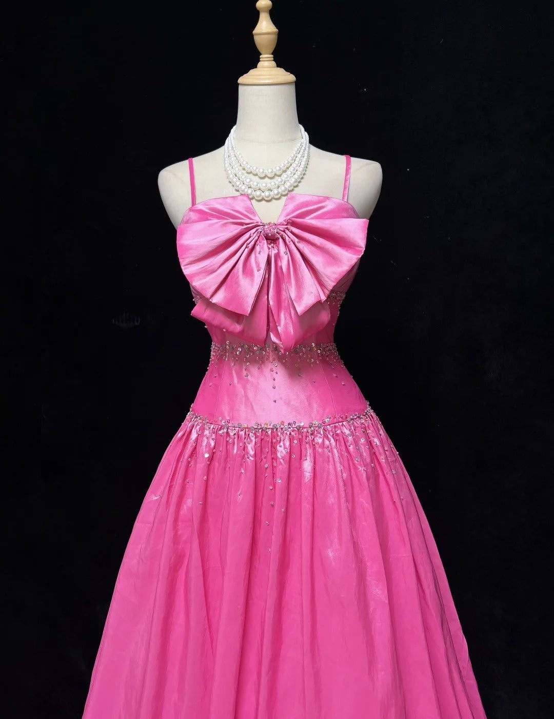 Princess Prom Dresses Ball Gowns Spaghetti Strap Pink Sleeveless Evening Long Formal Dress RB3260
