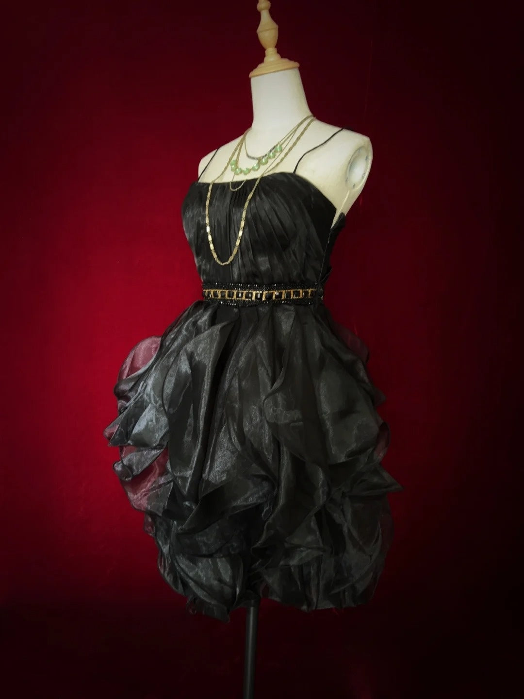 Mignonne robe de bal à bretelles spaghetti, petite robe noire courte mini, robe de 16ème anniversaire, tenues de rentrée N3641