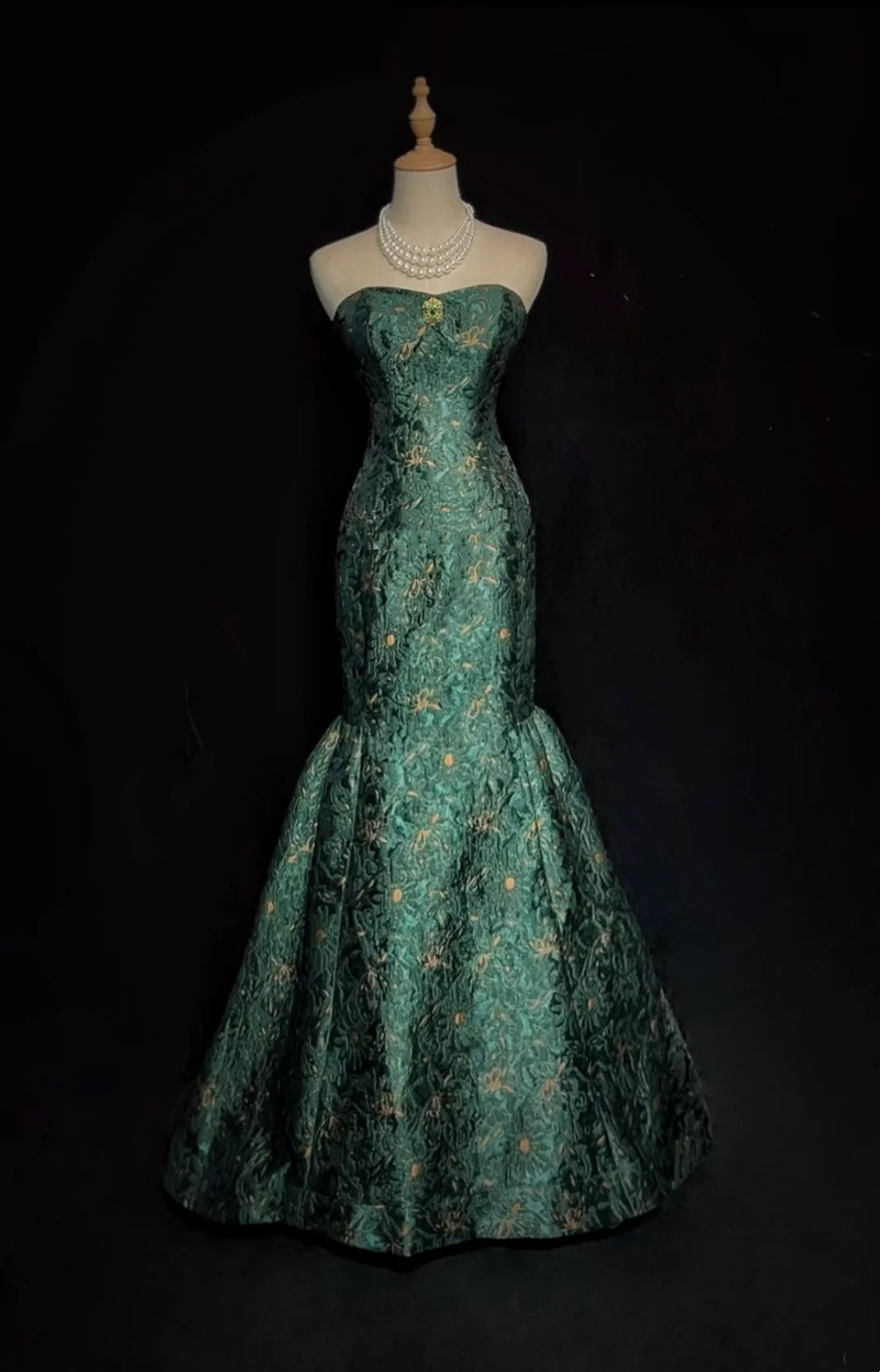 Elegante Abschlussballkleider Meerjungfrau Sweetheart Dunkelgrün Bodenlang Spitze Satin Festliches Abendkleid N3707